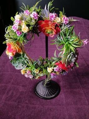 Colorful Faux Succulent & Floral Wreath - Multicolor